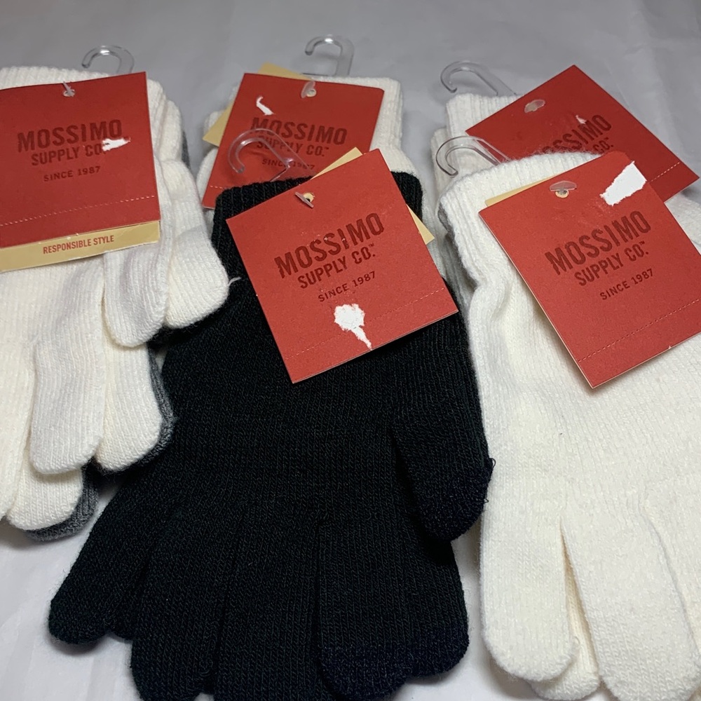 Mossimo Supply Co. Black, Gray and White Gloves Pack of 6